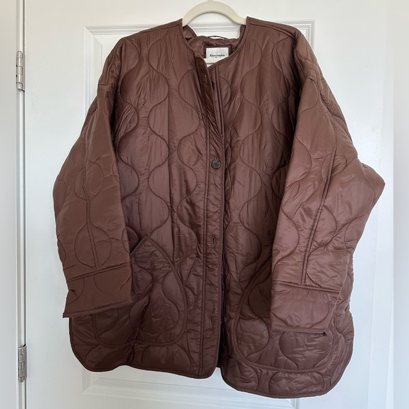Abercrombie & Fitch Dark Brown Quilted Liner Jacket Size XL - Picture 4 of 14